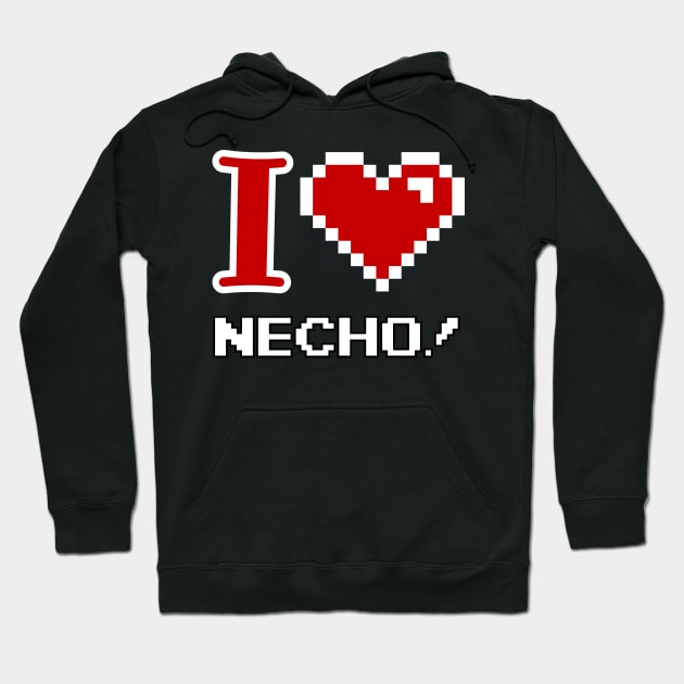 Pixel Effect I love Necho! Heart Hoodie by thestaroflove